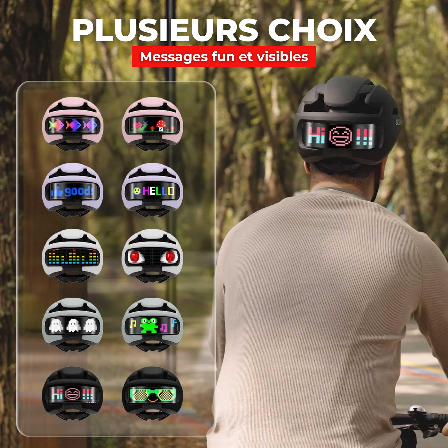 Casque LED Brighteez™ | Votre Sécurité, Messages Personnalisés & Haute Visibilité