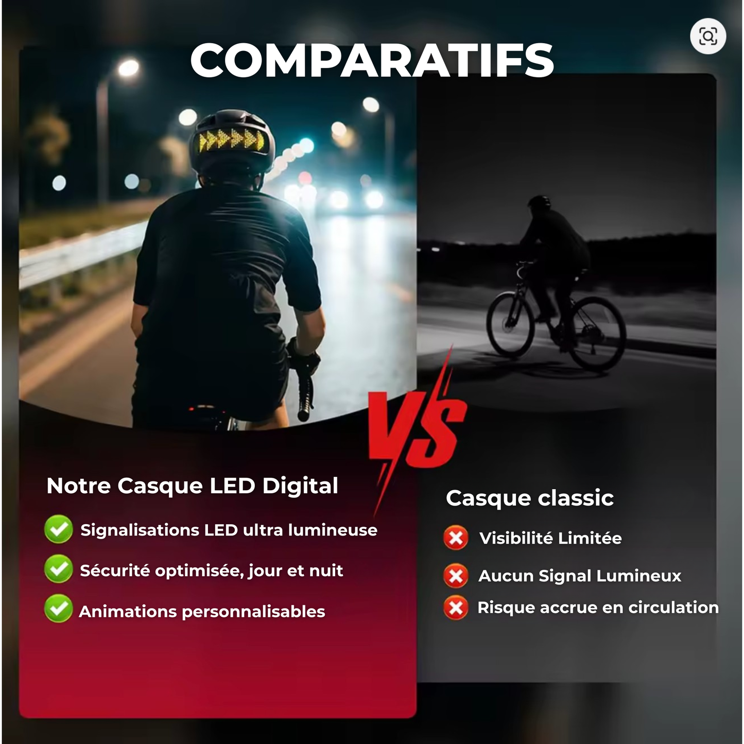 Casque LED Brighteez™ | Votre Sécurité, Messages Personnalisés & Haute Visibilité