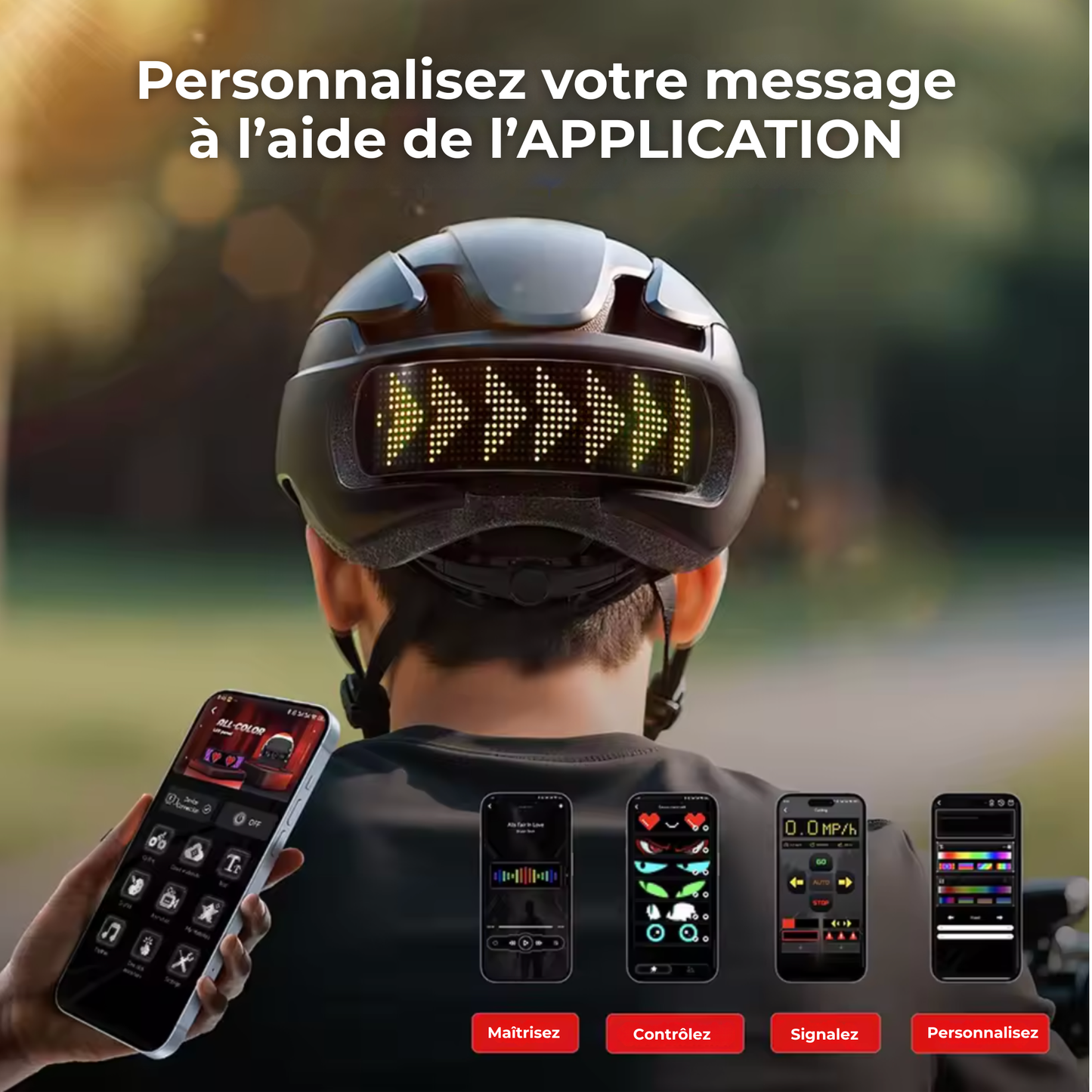 Casque LED Brighteez™ | Votre Sécurité, Messages Personnalisés & Haute Visibilité