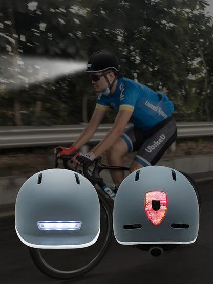 Cycling Smart Tail Light Bike Adult Helmet Electric Bicycle MTB Road Scooter For Sport Urban Helmet Men Women USB charging
