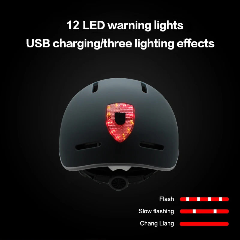 Cycling Smart Tail Light Bike Adult Helmet Electric Bicycle MTB Road Scooter For Sport Urban Helmet Men Women USB charging